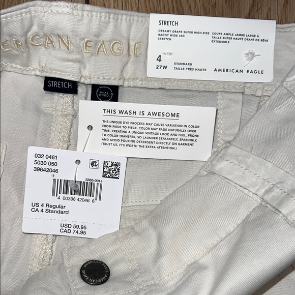 NWT - American Eagle Outfitters Light Beige Cargo Pants - Picture 10 of 13